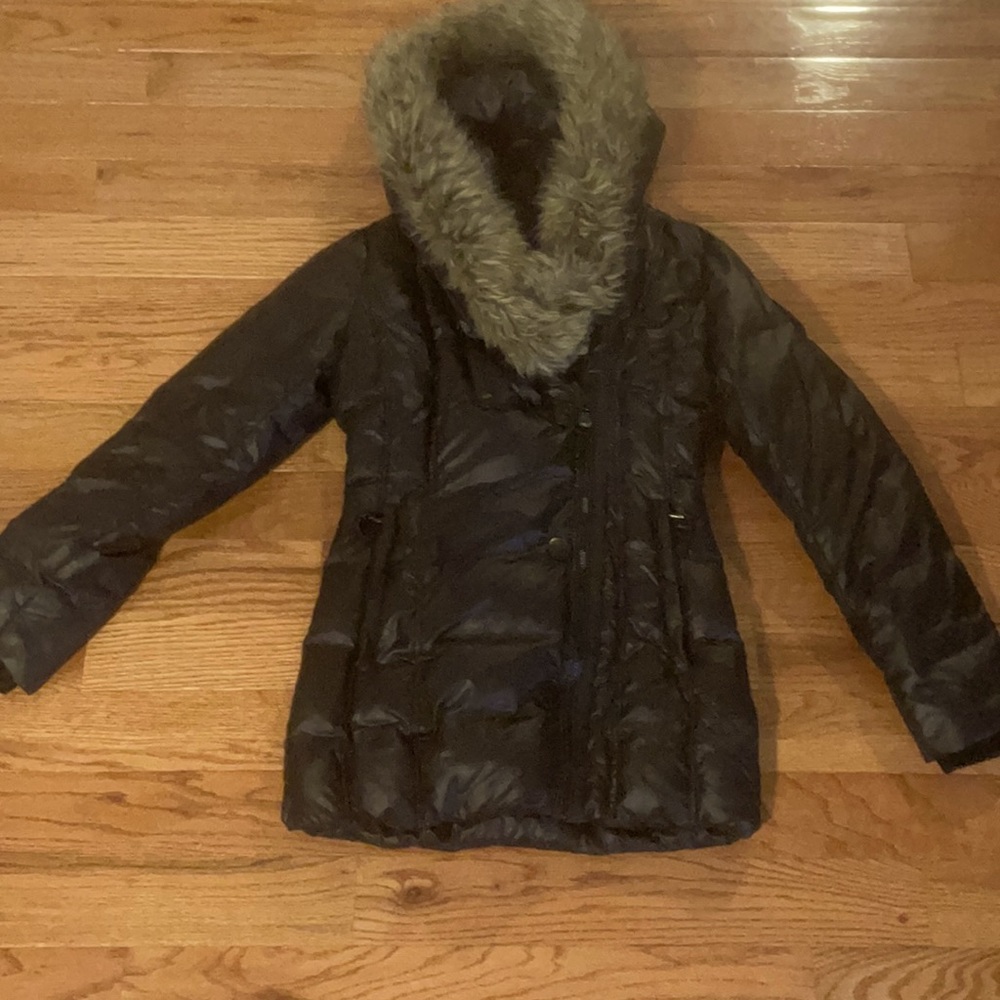 AtellierNoir Winter coat with leather & fur trim